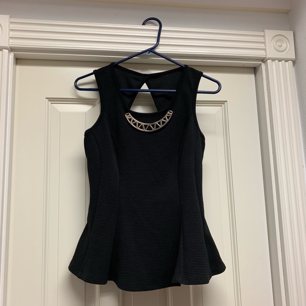 Black Peplum Top Size Medium